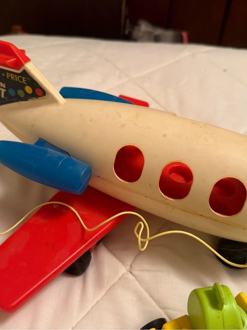 Vintage Fisher-Price Toy Airplane with Accessories